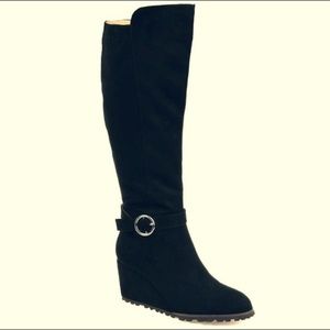 Wedge Heel Suede Boot